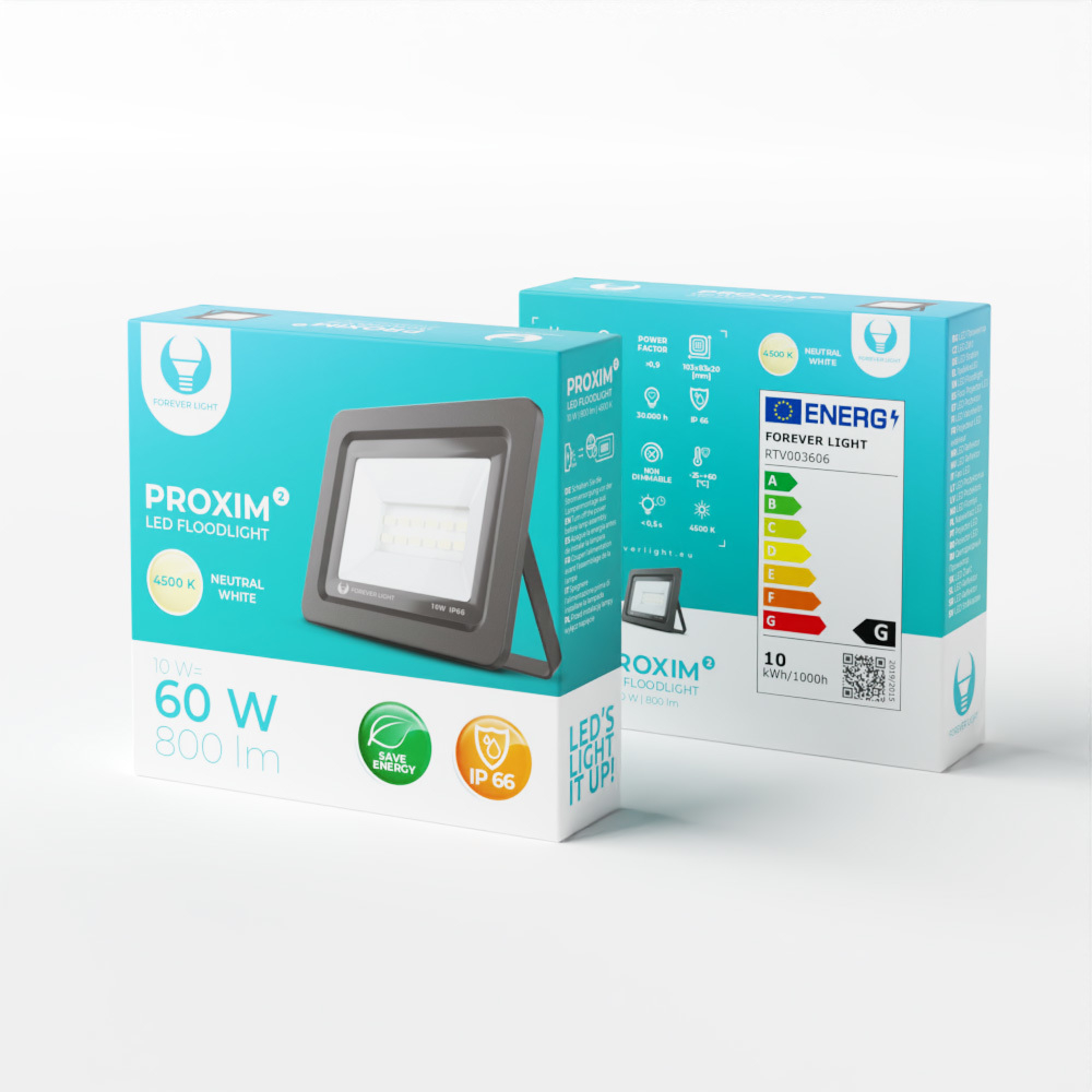 proiector led forever light proxim ii 10w, 800 lm, 12 leduri, lumina alb neutru 4500 - imagine 3